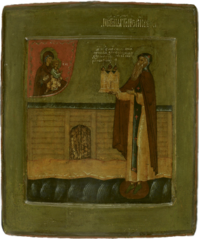 Икона &laquo;Преподобный Антоний Римлянин&raquo;. Конец XVI века. Новгород. 